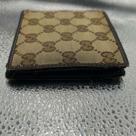 Gucci GG Monogram Bifold Wallet Brown Tan Canvas Cardholder Luxury Classic - Picture 13 of 13